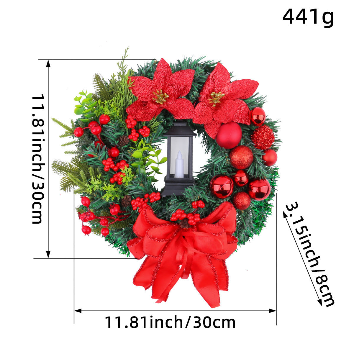 Christmas Light Wreath Door And Window Decoration Vine Ring