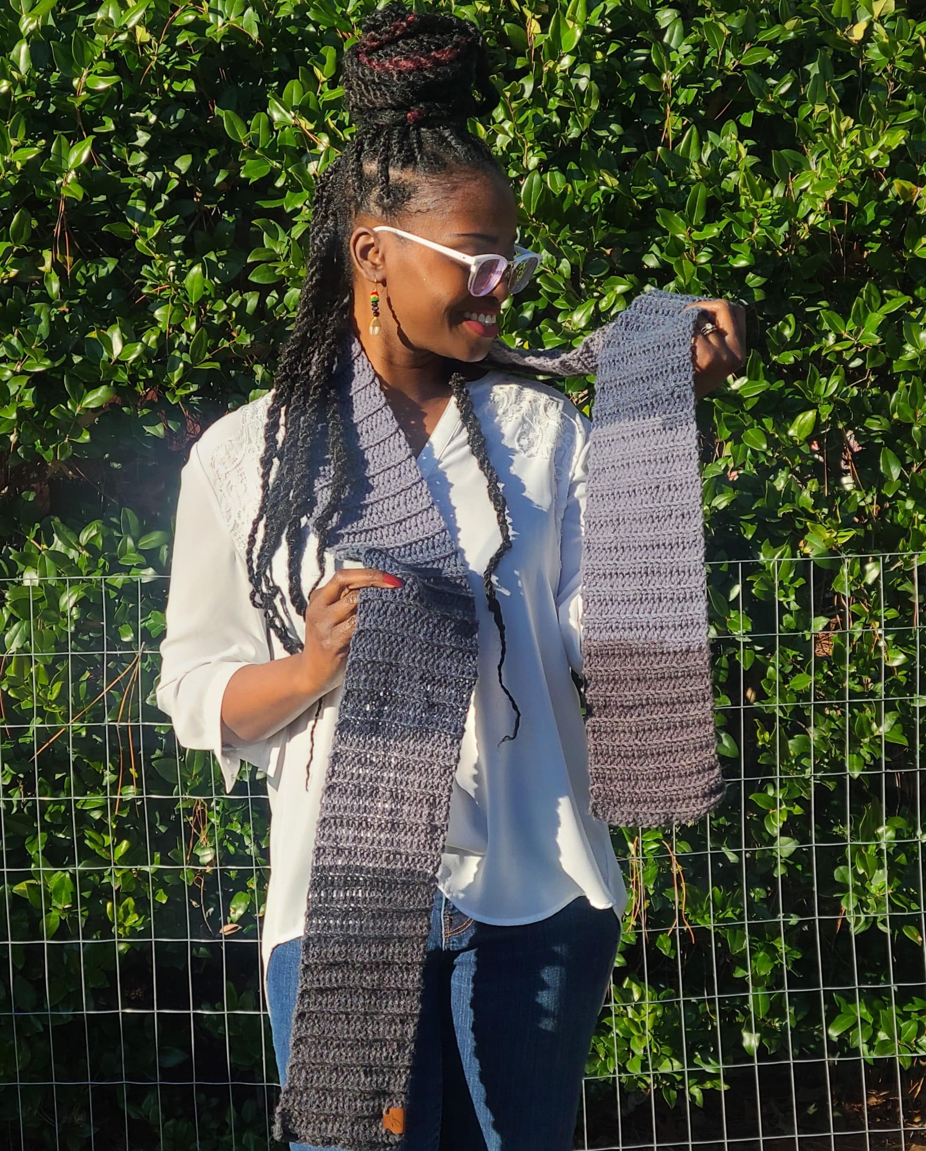 Blue and Grey Scarf Wool